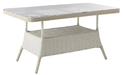Obrázek produktu pro Stůl, béžová barva, moderní styl, kovová konstrukce, skleněná deska, obdélníkový