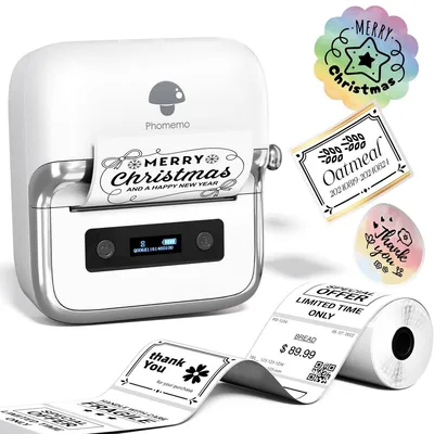 Produktbild von Thermo-Etikettendrucker Barcodedrucker - 30 bis 50 mm/s - Tragbar mit Bluetooth - 20 bis 75 mm Druckbreite - Für Büro und Zuhause