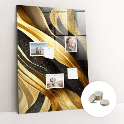 Obrázok produktu pre Magnetická tabuľa na stenu - Memo Tabuľa Sklenená - vrátane 5 magnetov - 70x100 cm - Čiary abstraktné