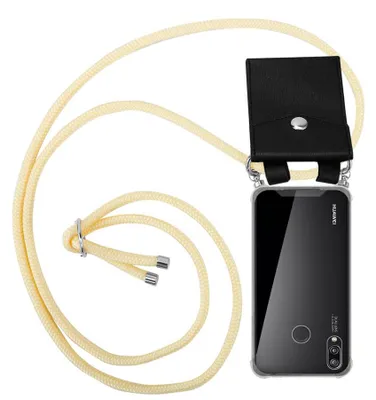 Produktbild von Cadorabo Schutzhülle für Huawei P20 LITE 2018 / NOVA 3E Hülle in Gelb Handy Kette Kordel abnehmbares Etui