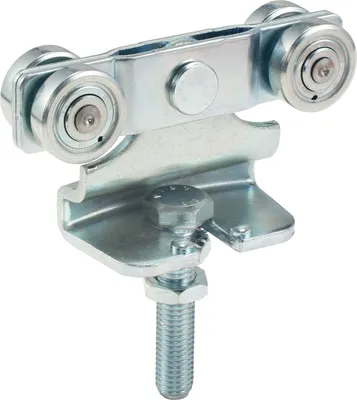 Image de Helm Rollapparat Agrar 473 Ferrure de porte coulissante Mécanisme de roulement à deux paires en acier galvanisé