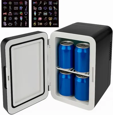 Obrázek produktu pro Mini lednička – chladič nápojů – chlazení nápojů – funkce chlazení a ohřevu – objem 4 litry – černá barva
