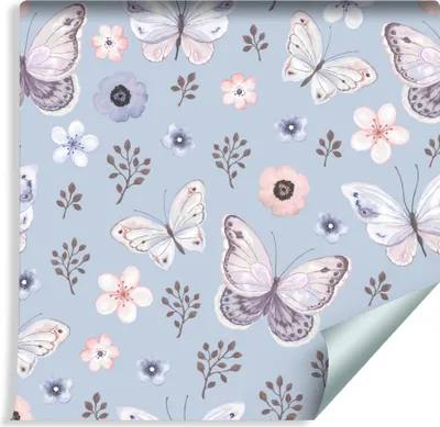 Produktbild von 10m VLIES TAPETE Rolle Kinderzimmer Schmetterlinge Blumen Aquarell XXL