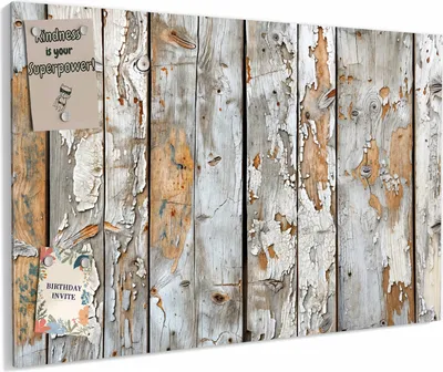 Produktbild von Magnettafel 60x40cm magnetisch & beschreibbar Metall-Board - Verwittertes & Holz