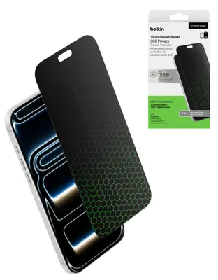 Immagine prodotto di Pellicola protettiva Belkin Titan a 360° con filtro privacy per iPhone 18 Pro / 17 Pro