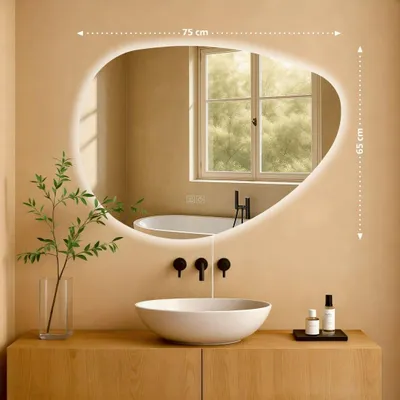 Productafbeelding van Badkamerspiegel Almafie 65x75 met LED-verlichting