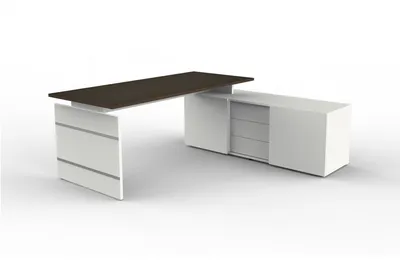 Produktbild von Komplettarbeitsplatz Form 4 mit Schreibtisch und Sideboard grafit