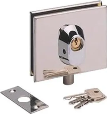 Immagine prodotto di Serratura METALUX a basso profilo in acciaio inox lucido per porte in vetro - NM60411000