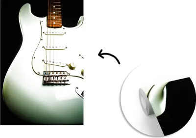 Produktbild von MuchoWow® Fototapete für Wohnzimmer oder Schlafzimmer Wandtapete Vinyl Motivtapete Nahaufnahme einer E-Gitarre - 150x220 cm - Wandbilder