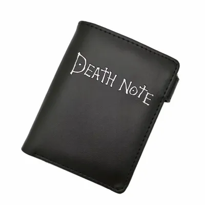 Produktbild von Death Note Geldbeutel schwarz, Anime Portemonnaie mit Reißverschluss, Kartenfächern & Druckknopf für Fans