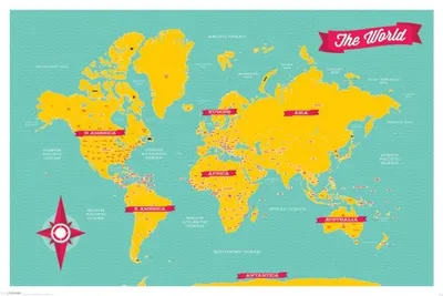 Obrázok produktu pre Mapa sveta – 61 x 91,5 cm – plagát