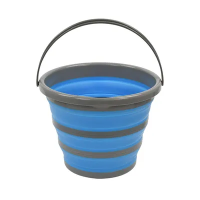 Produktbild von IWH Eimer faltbar rund 10 Liter blau/grau