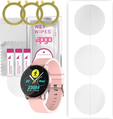 Produktbild von apgo 3 Stück Schutzfolie, klar, kompatibel mit Garett Women Lily Smartwatch, Hydrogel Displayschutzfolie mit Positionierhilfe, Displayfolie, robust und kratzfest