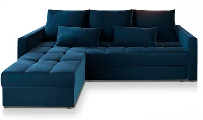 Produktbild von Masseno Ecksofa KOS PIK mit Schlaffunktion L-Form, Sofa mit Bettkasten, Wohnzimmersofa, Couch, Soffa, Bettsofa, Couchgarnitur- Blau, KRONOS 09