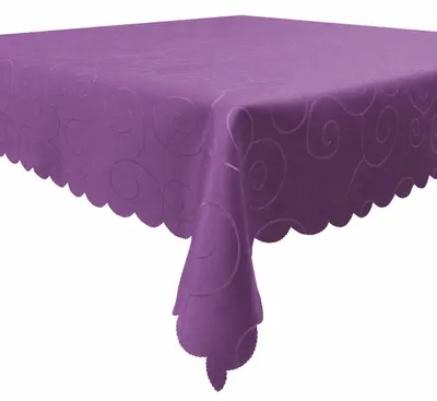 Produktbild von Tischdecke 110x140 cm Lila Damast Ornamente eckig Circle Struktur bügelfrei pflegeleicht