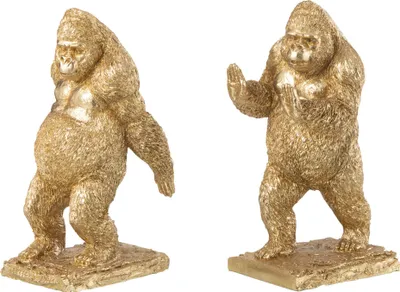 Produktbild von J-Line Set Von 2 Buchstützen Gorilla Resin Gold