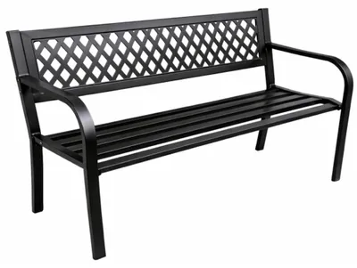 Produktbild von Gartenbank für Park, Terrasse, Garten, Metalllehne, Schwarz, 120 cm
