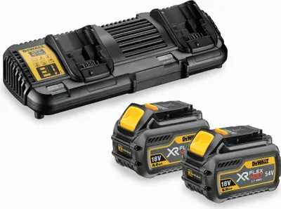 Produktbild von DeWALT DCB132T2 Ladegerät DCB132 mit zwei Batterien Akkus 54V 6Ah DCB546