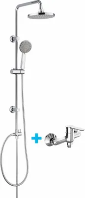 Obrázok produktu pre Sprchová súprava Mereo: Nástenná sprchová batéria 100 mm, so sprchou. mereo sprchová batéria so sprchovou hlavicou 100 mm, doskou a ručnou sprchou - CB610AZL