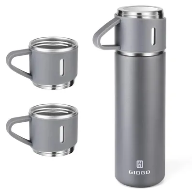Obrázok produktu pre Termoska z nerezovej ocele, 500 ml, sivá, s hrnčekom