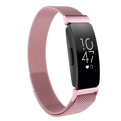 Produktbild von Armband für Fitbit Inspire, Inspire 2, Inspire HR, Ace 2, Ace 3 verstellbar Edelstall Metall - Rosa