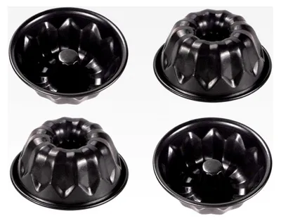 Produktbild von Mini Gugelhupfform 11 cm, 4 Stück, runde Backform mit Antihaftbeschichtung für Gugelhupf, Kuchen, Muffin, Cupcake