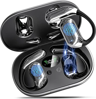 Produktbild von Open Ear Kopfhörer Bequem Flexiblem Ohrhaken BT 4 ENC Mic 50 Std Schwarz