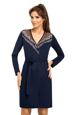 Obrázek produktu pro Dámský župan Jasmine Dark Blue Tmavě modrá S