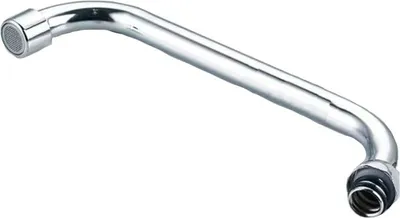 Produktbild von INF Edelstahl Wasserhahn Auslaufrohr - 18mm Horizontal mit 25mm Messingmutter