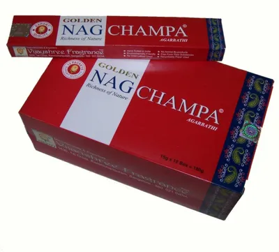 Produktbild von Goldene Nag Champa Räucherstäbchen 15 g, Set von 12