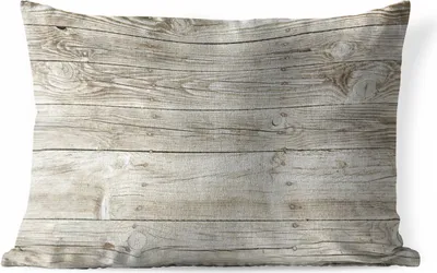 Produktbild von MuchoWow® Outdoor Kissen - Eine helle Holzwand als Hintergrund - 50x30 cm - Wetterfest - Lounge Kissen - Sofa kissen - Wohnzimmer Dekoration