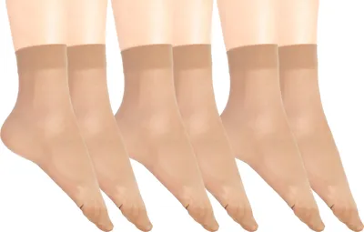 Produktbild von Giulia Damen Socken Sockchen Feinsöckchen mit Komfortbund Easy 15 Den (6er Paar) Caramel One Size