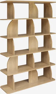 Immagine prodotto di Libreria esotica in legno a 5 livelli, Effetto legno miele