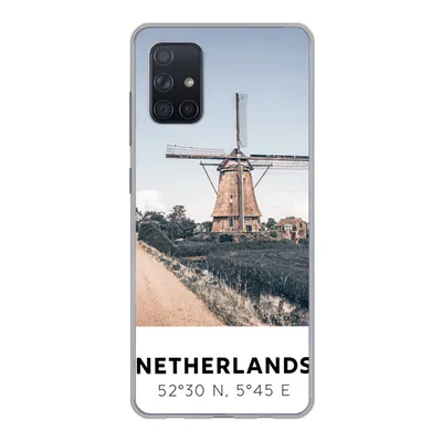 Produktbild von MuchoWow® Handyhülle Schutzhülle Hülle für Samsung Galaxy A51 Niederlande - Mühle - Wiese Silikon Softcase Handy Hülle - Schutzabdeckung