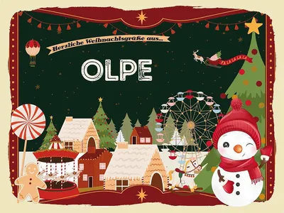 Produktbild von vianmo Holzschild 30x40 cm Weihnachten Grüße aus OLPE