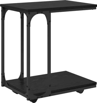 Produktbild von Beistelltisch mit Regal Schwarz Eichen-Optik 50 x 35 x 55.5 cm