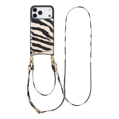 Obrázok produktu pre Selencia Nova puzdro na mobilný telefón s šnúrkou a držiakom na karty iPhone 17 Pro Max - Zazzy Zebra