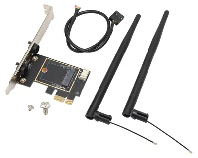 Zdjęcie produktu dla Karta rozszerzeń M.2 na PCIe z podwójną anteną 6dB – stabilne połączenie; elastyczny adapter M.2 na PCIe do komputerów stacjonarnych