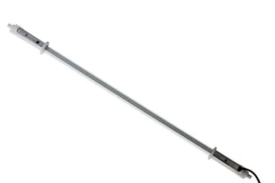 A long, thin LED light bar is shown diagonally against a white background.