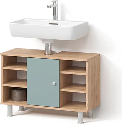 Image de Meuble sous vasque simple Livinity Fucino Vert 80x54cm, Model 52680