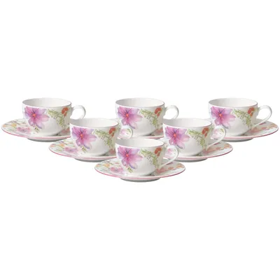 Produktbild von Villeroy & Boch Mariefleur Basic Kaffeetasse mit Untertasse 250 ml 6er Set