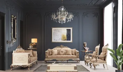Produktbild von Casa Padrino Luxus Barock Wohnzimmer Set Braun / Weiß / Gold - 2 Sofas & 2 Sessel & 1 Couchtisch - Prunkvolle Barock Wohnzimmer Möbel