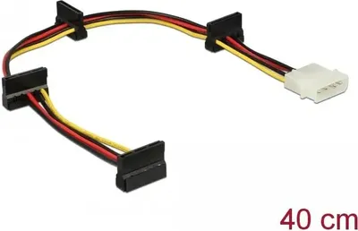 Image de Delock 60142 Stromkabel Delock Molex 4Pin -> 4x SATA 15 Pin St/Bu 0.40m