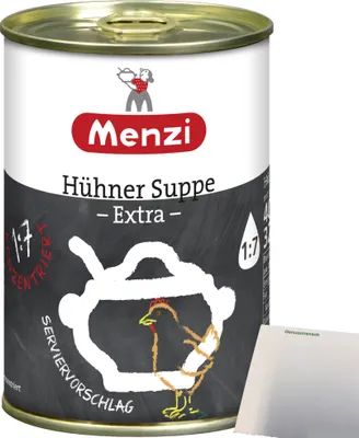 Produktbild von Menzi Hühner Suppe Extra Konzentriert 1:7 (400ml Dose) + usy Block
