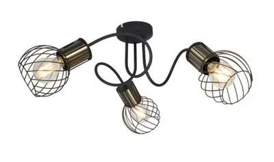 Produktbild von Globo Lighting Deckenleuchte Metall schwarz matt, 3x E27