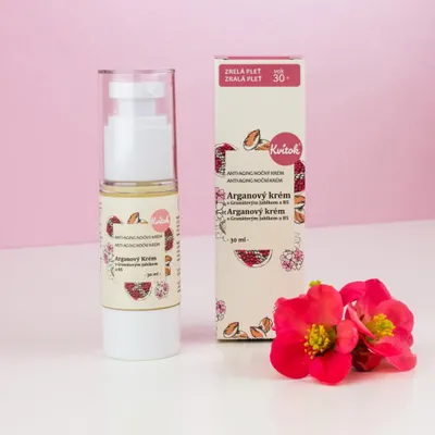 Produktbild von Kvitok Nachtcreme mit Arganöl und Granatapfel für reife Haut 30+ 30 ml