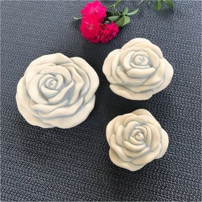 Produktbild von Steinrose 3 er Stein Rosenblüte Blüte Blumen Steinguss frostfest Garten beige