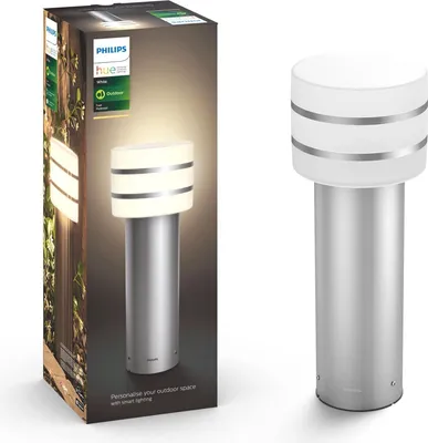 Obrázok produktu pre Philips Hue White 1740547P0, Inteligentné osvetlenie podstavca / stĺpika, Bluetooth/Zigbee, Nerezová oceľ, LED, Hliník, E27