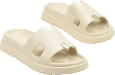 Produktbild von Damen Hausschuhe Garten Slippers Badeschuhe Schaumstoff Badeslipper Roma Beige Gr.40/41