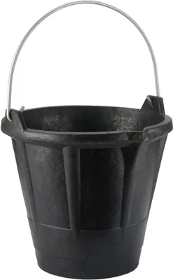 Obrázek produktu pro Průmyslový kbelík o objemu 12 litrů z odolné černé pryže s kovovou rukojetí.